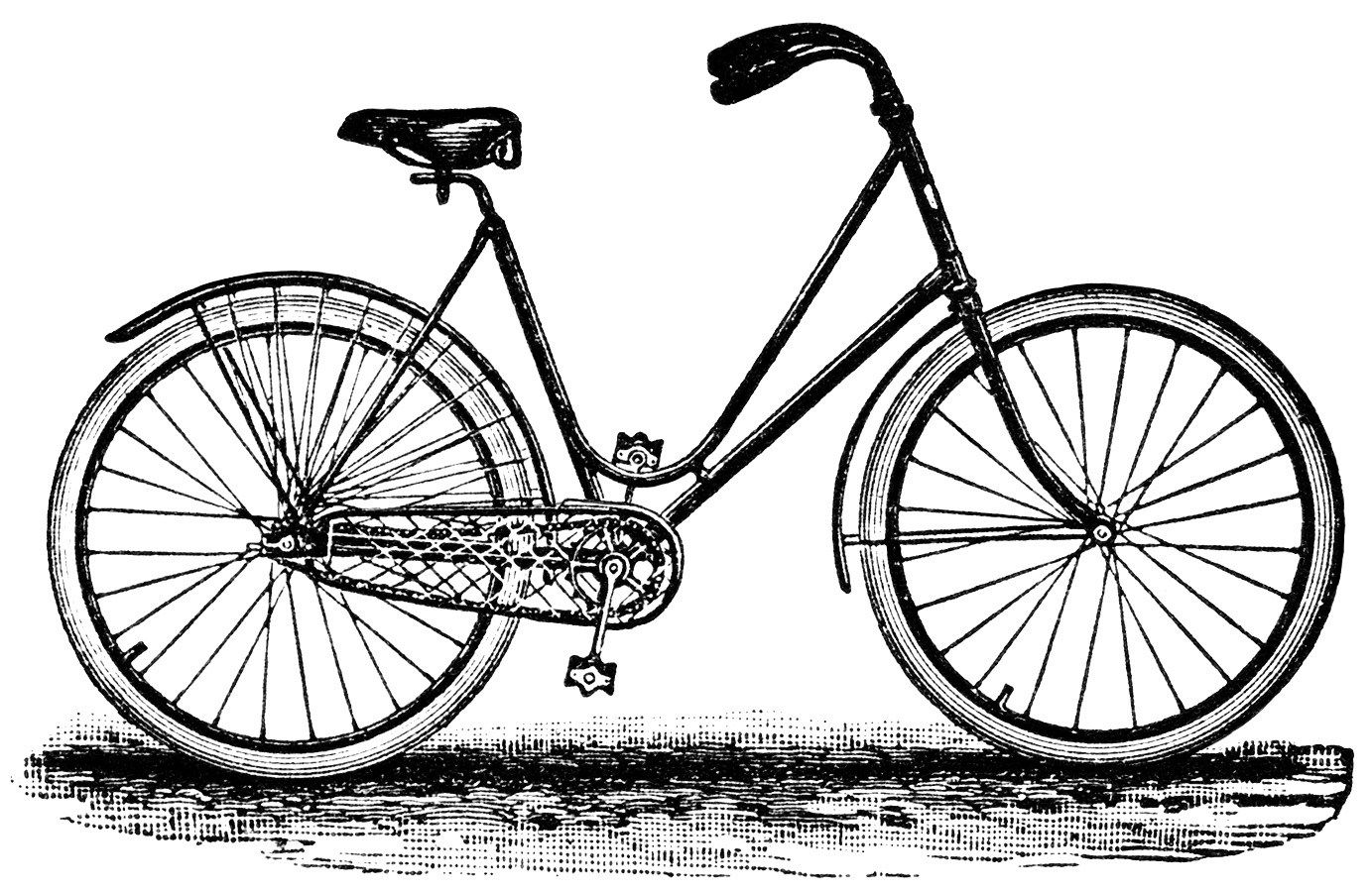 clipart bicycle old fashioned