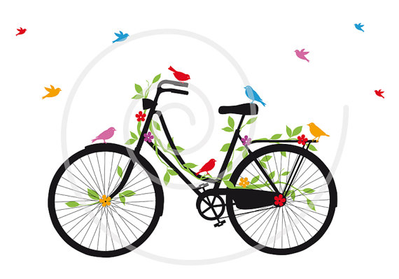 bike clipart flower