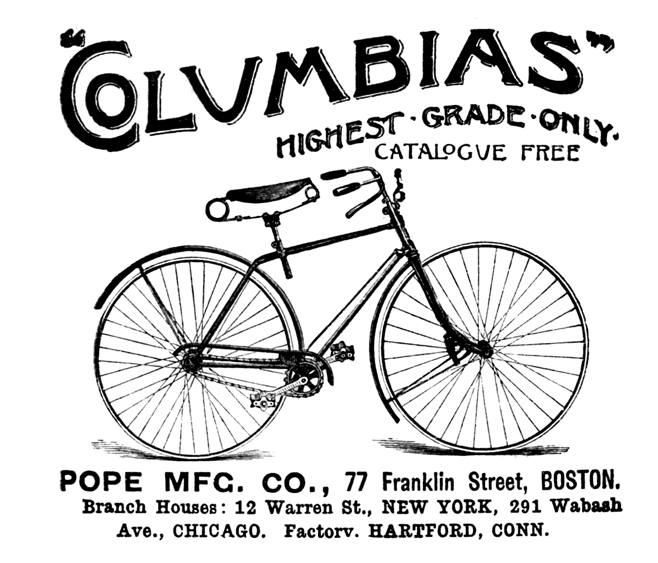 Vintage advertising clip art. Bike clipart classic