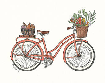 Biking clipart watercolor. Market bike print bicycle