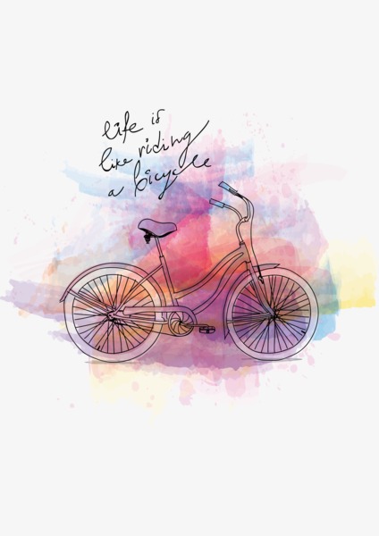 bicycle clipart watercolor