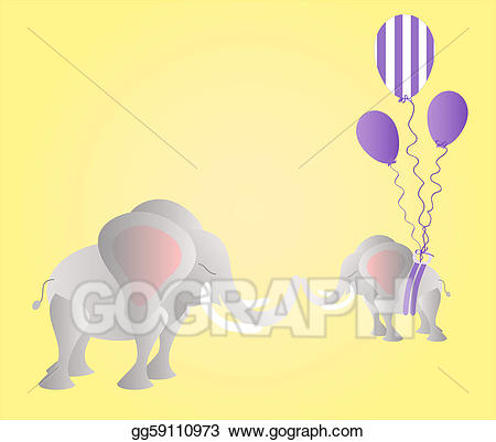 Big clipart big elephant. Vector and small wit