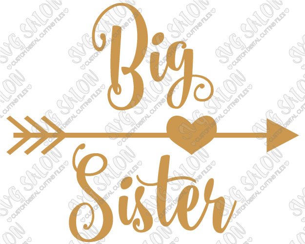 Big clipart big shirt. Sister heart arrow custom