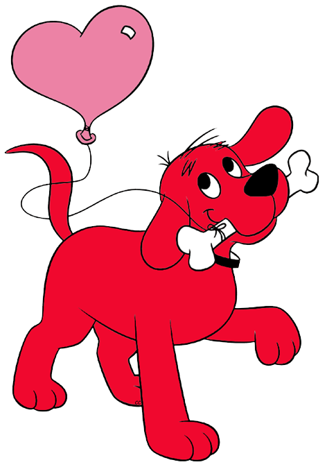 Clifford the big red. Clipart dog ball