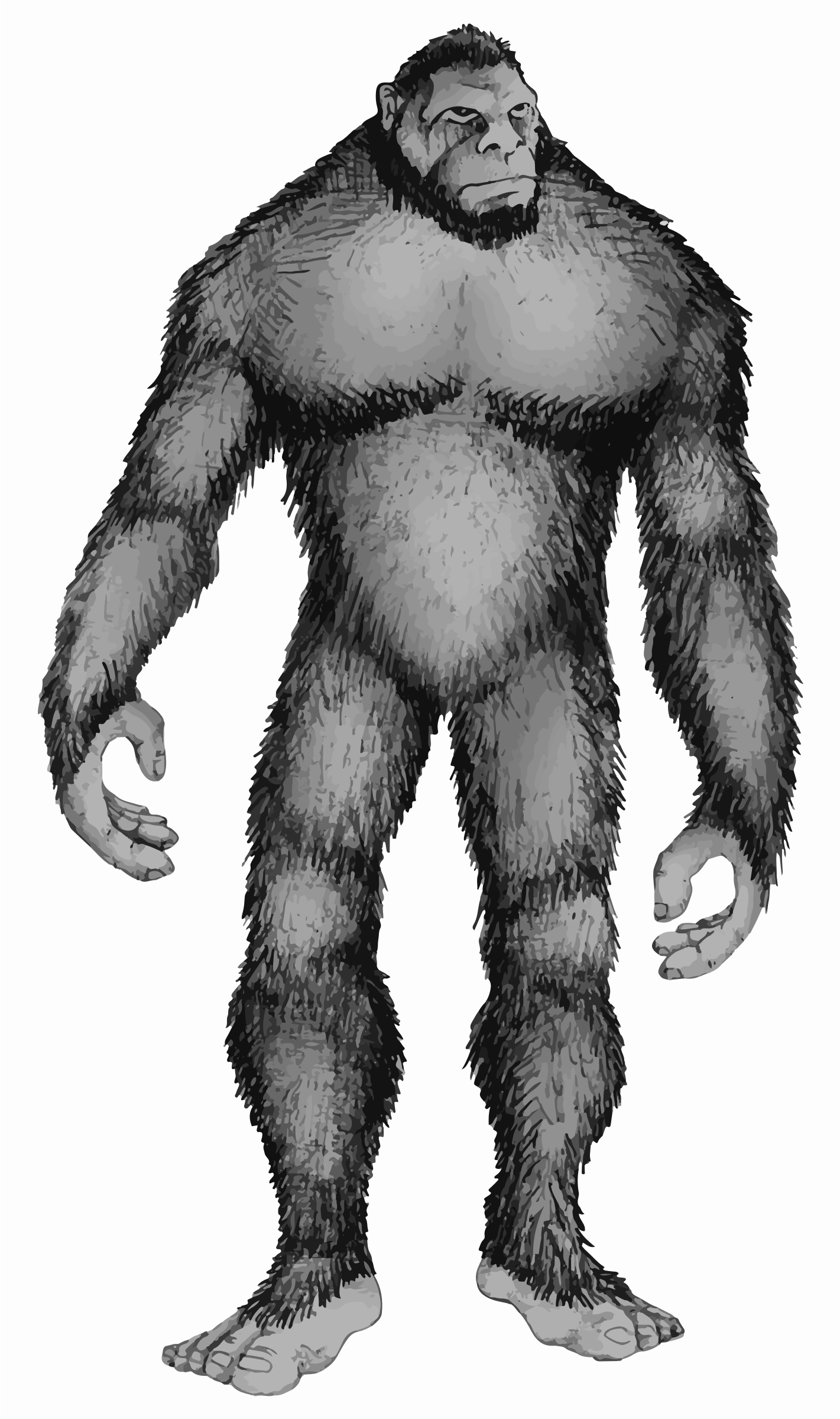 bigfoot clipart black and white