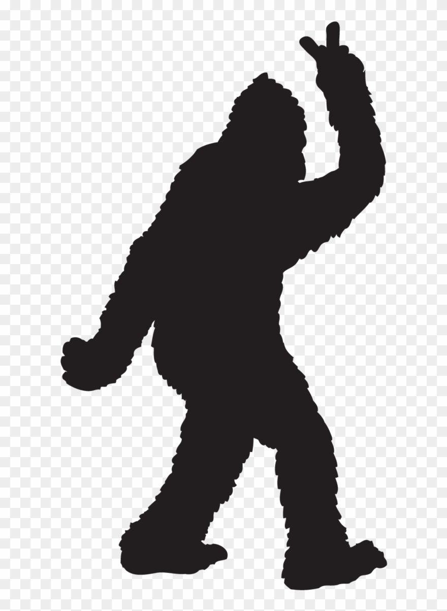 Bigfoot clipart logo. Throwing peace sign sticker