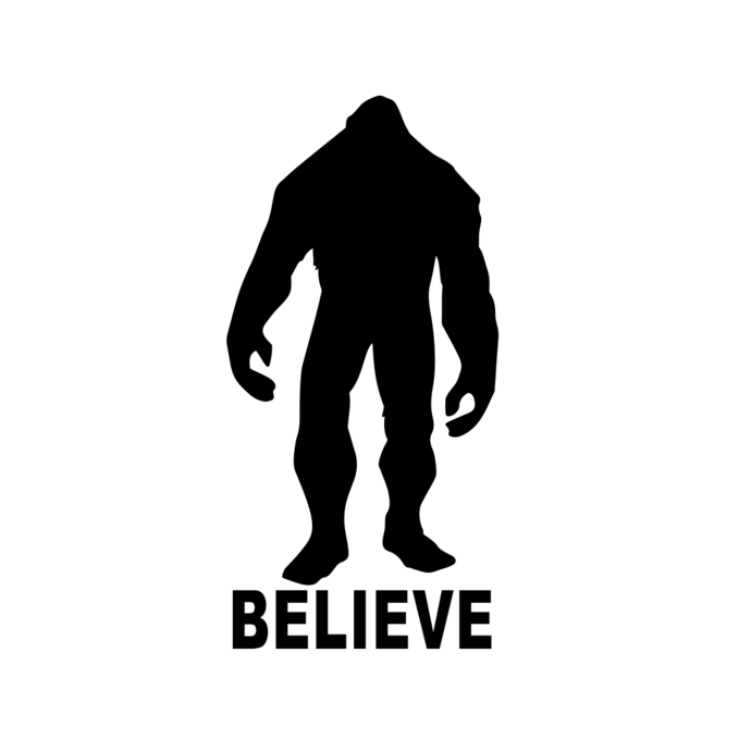 Believe sasquatch yeti graphics. Bigfoot clipart logo