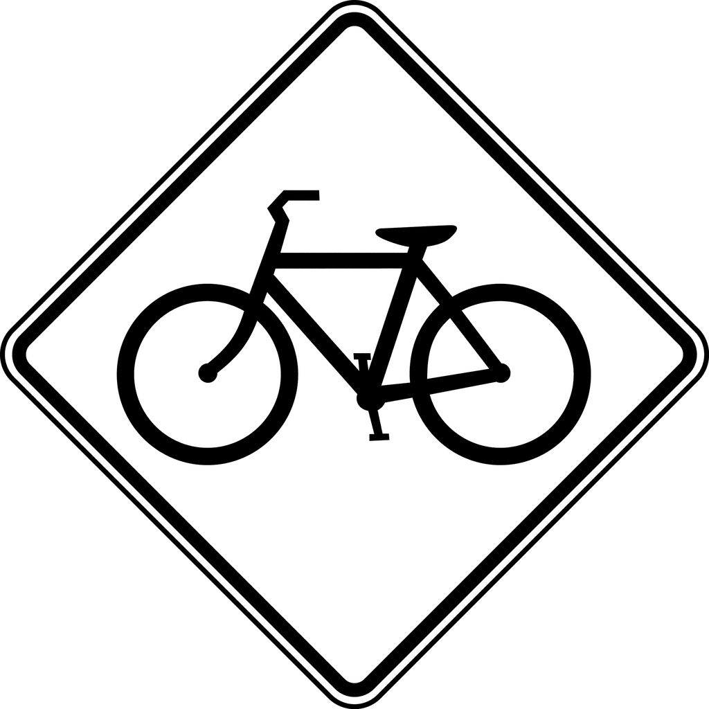 Biking clipart symbol. Bicycle crossing black and