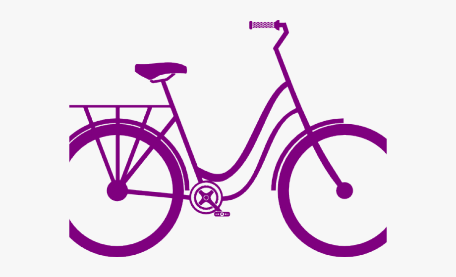 Bicycle with training wheels. Cycle clipart purple bike