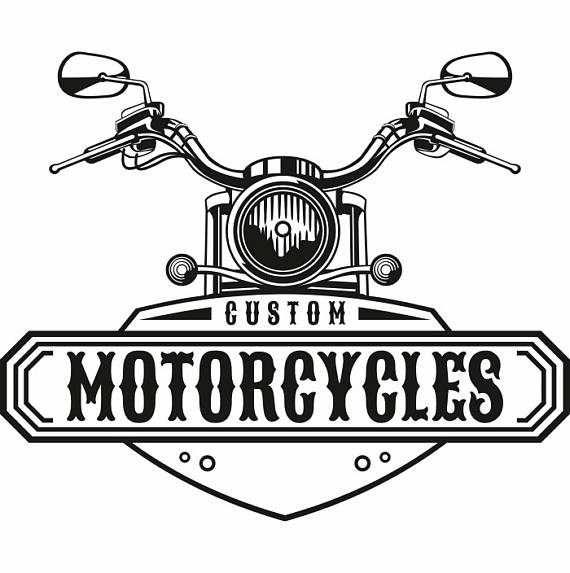 Motorcycle logo handle bars. Bike clipart servicing