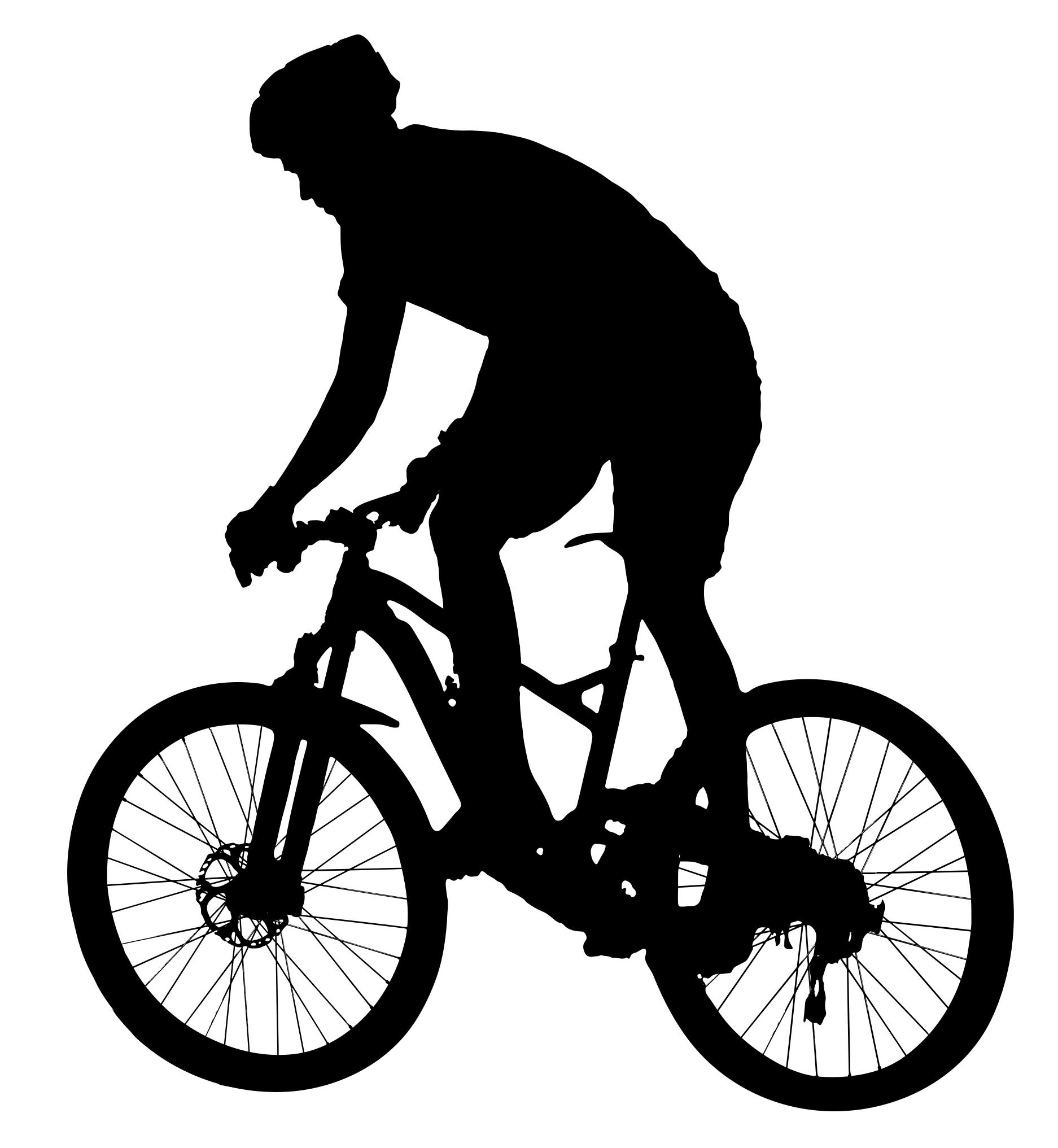 biking clipart silhouette