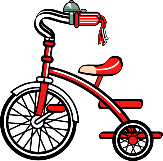 Tricycle clip art scrapbook. Bike clipart toy