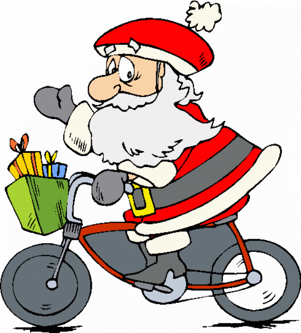 biking clipart christmas