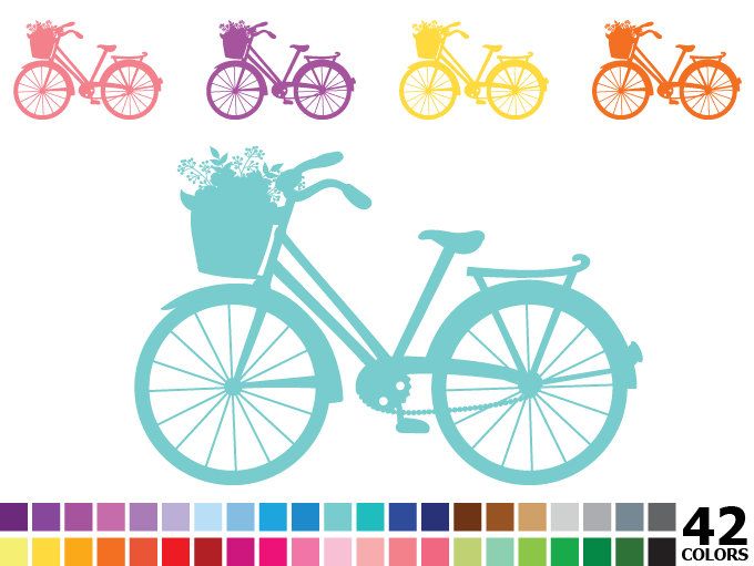biking clipart colorful