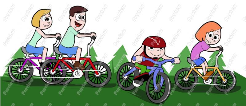 biking clipart family