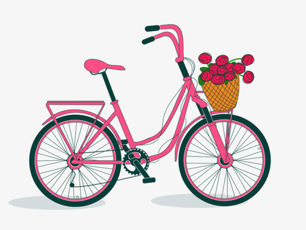 Biking clipart flower. Flowers bike carrier bicycle