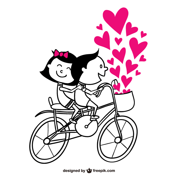 biking clipart romantic