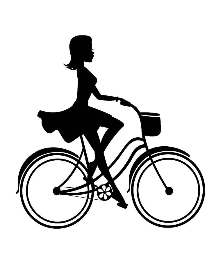 biking clipart silhouette