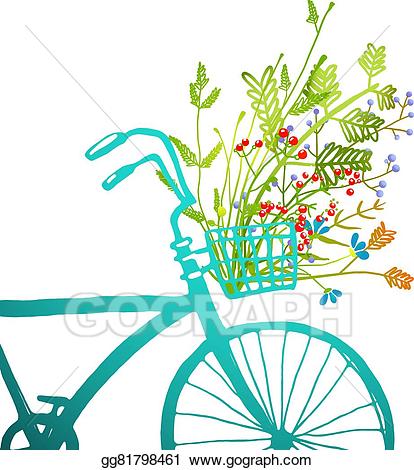 Vector illustration retro bike. Biking clipart summer
