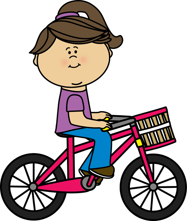 Clip art images riding. Clipart girl bicycle