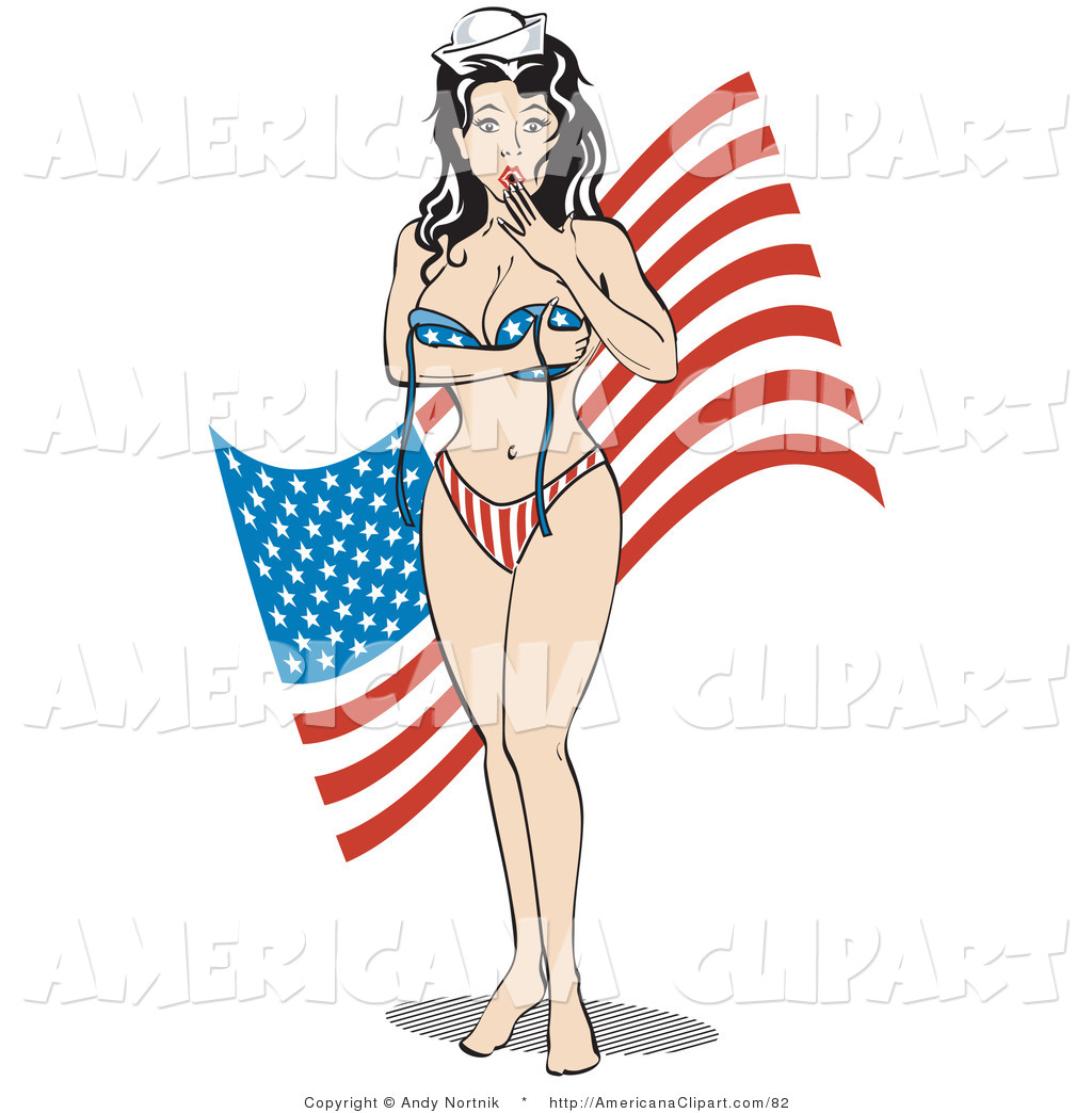 Salute american . Bikini clipart 3 woman