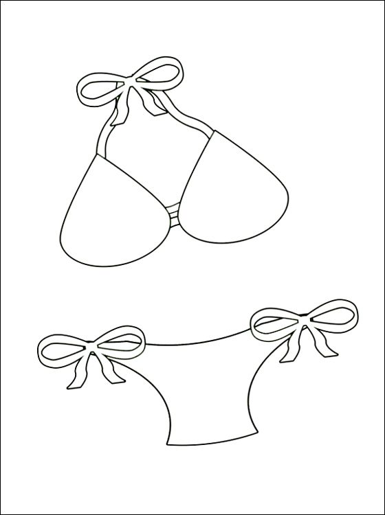 Bikini clipart black and white. Dessin et coloriage imprimer