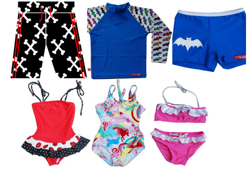 Swimwear fashion feature surf. Bikini clipart swimming tog