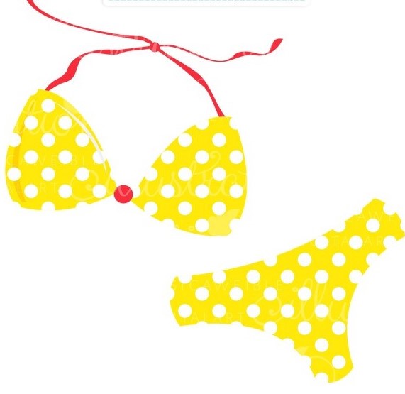 Bikini clipart yellow bikini. Free polka dot clipartmansion