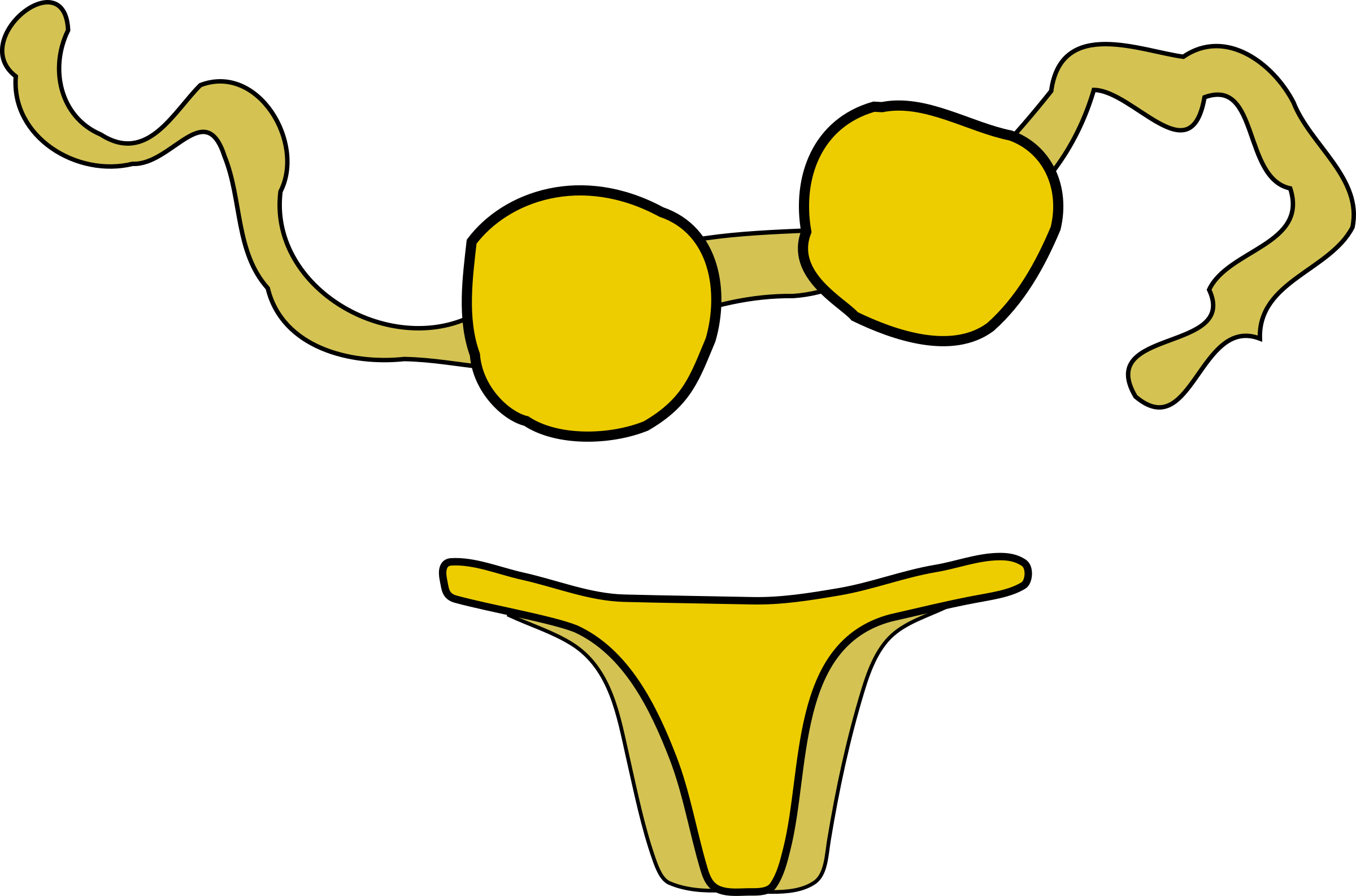 Swimsuit clipart cartoon. Yellow bikini big image