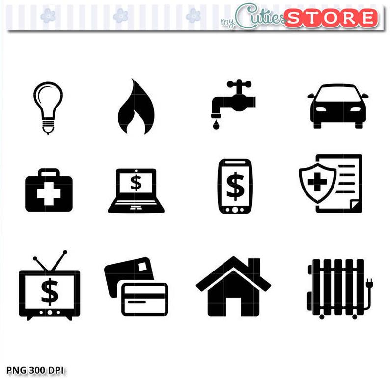 Payments and icons rent. Bill clipart bill due