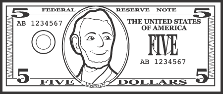 dollar clipart black and white