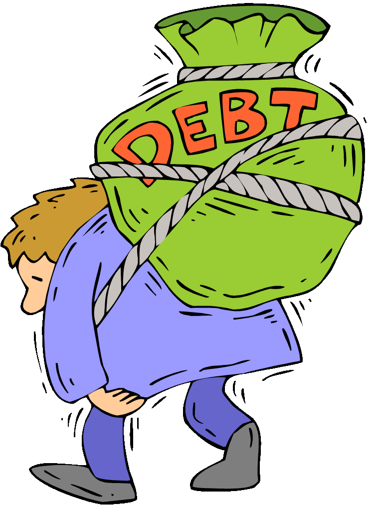 Yelling clipart poor worker. Paying down bad debts