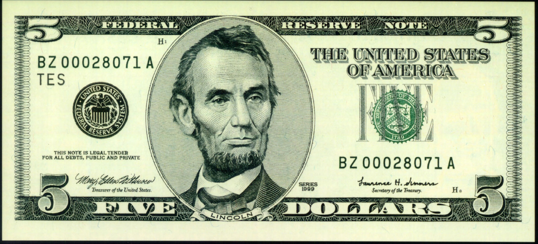 bill clipart five dollar
