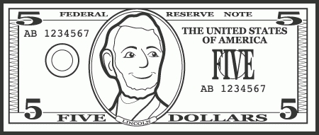 bill clipart five dollar