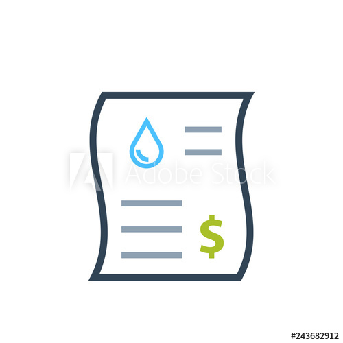 Bill clipart icon. Water utility color image