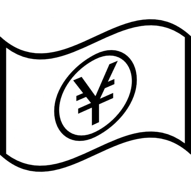 Yen outline icons free. Bill clipart icon