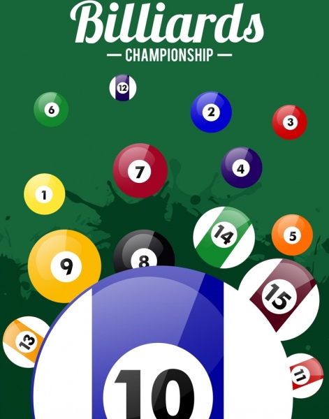 Championship banner shiny colored. Billiards clipart champion