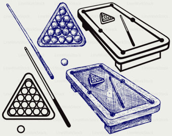 billiards clipart silhouette