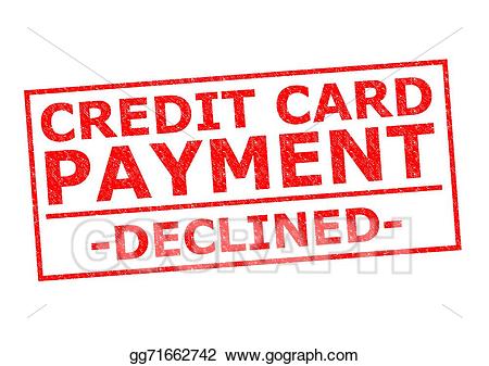 Drawing payment declined . Bills clipart credit card bill