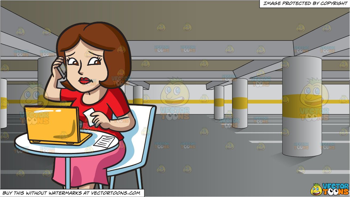 A woman calling someone. Bills clipart lot