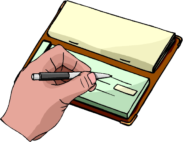 Paying by chedck . Bills clipart paid bill
