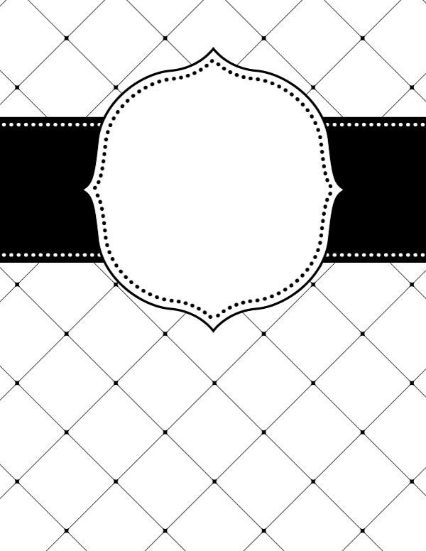 Free printable lattice cover. Binder clipart black and white