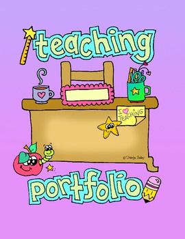 Binder clipart portfolio. Freebie teaching cover page