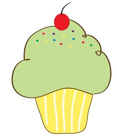 Bing clipart cupcake. Black and white outline