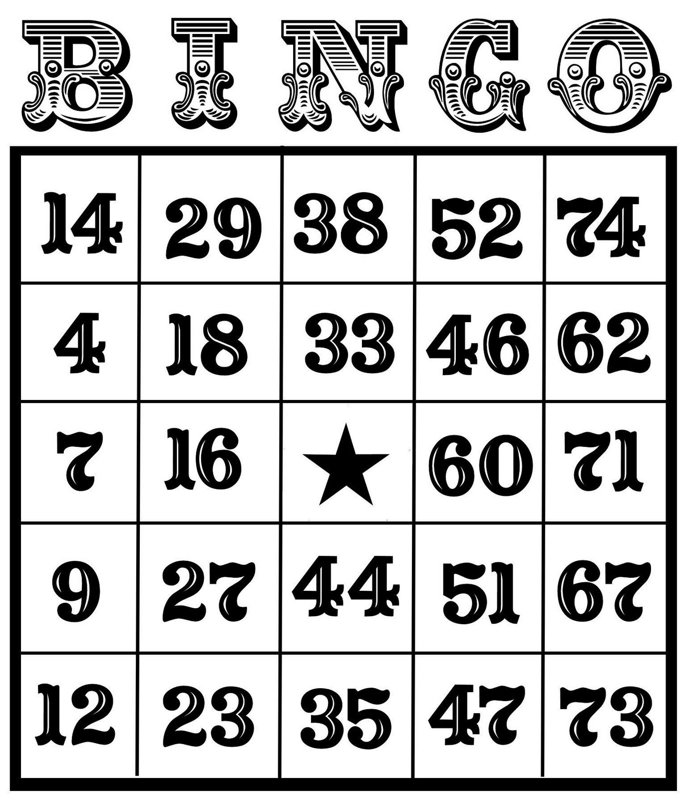 bingo clipart bingo card