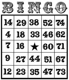 bingo clipart black and white