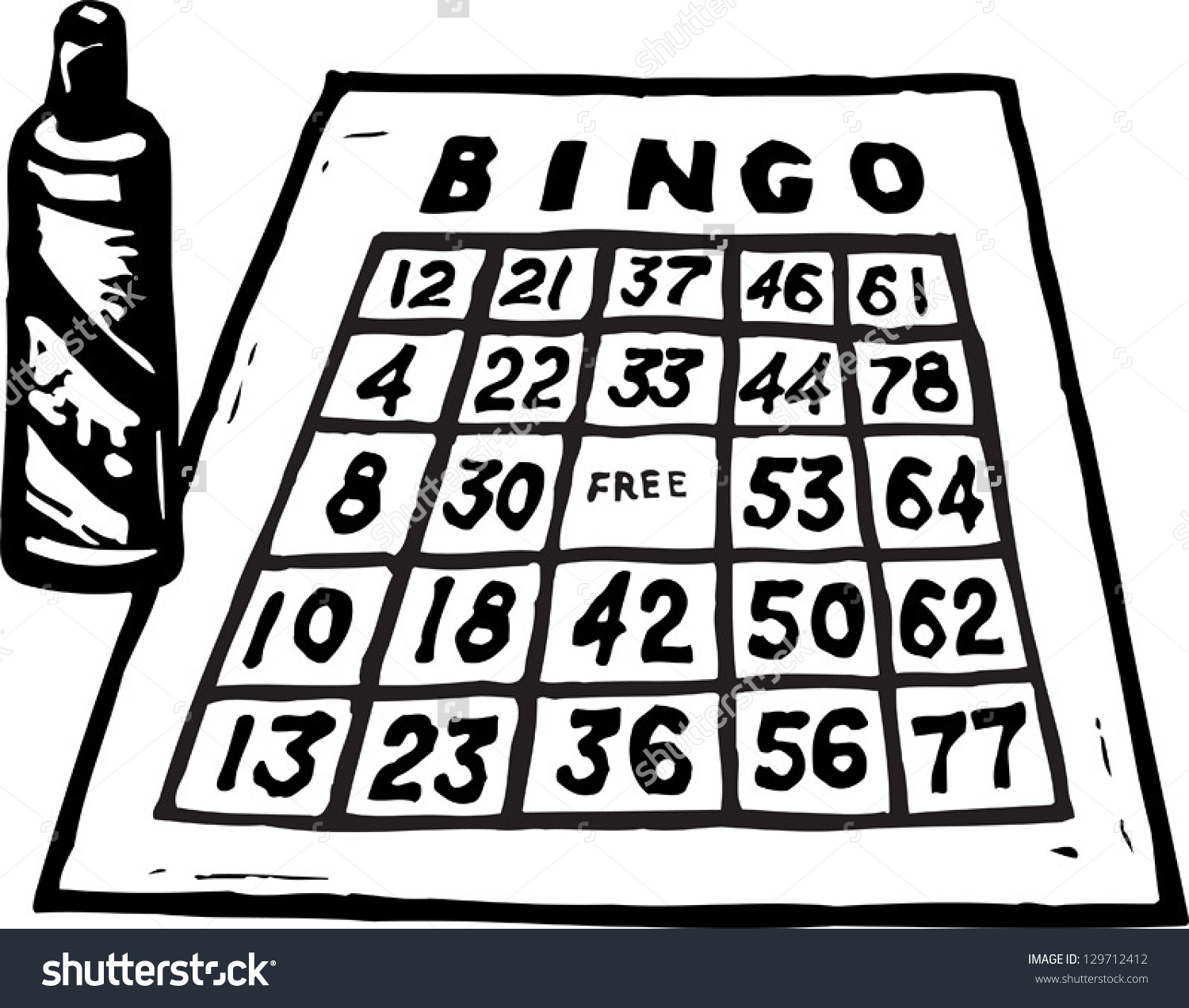 bingo clipart black and white