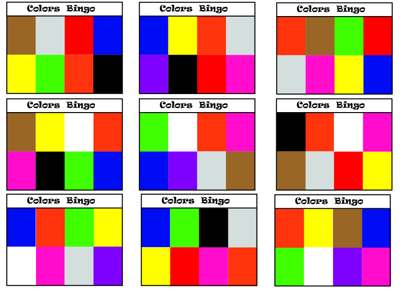Bingo clipart colorful.  free colours worksheets