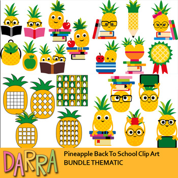 Pineapple back to school. Bingo clipart cute