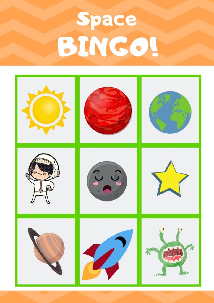 Printable outer game . Bingo clipart free space bingo